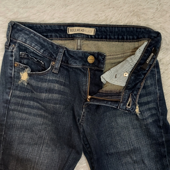 BULLHEAD BLACK Womens Juniors Bootcut Jeans Sz 3R, Stretch Dark Wash  Distressed - Picture 4 of 8